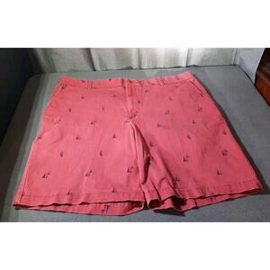 Izod Saltwater Shorts Mens 40 Pink All Over Sailboat Print Beach Golf Gorpcore